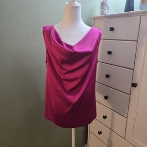 Fuchsia Women's Sleeveless Draped Blouse